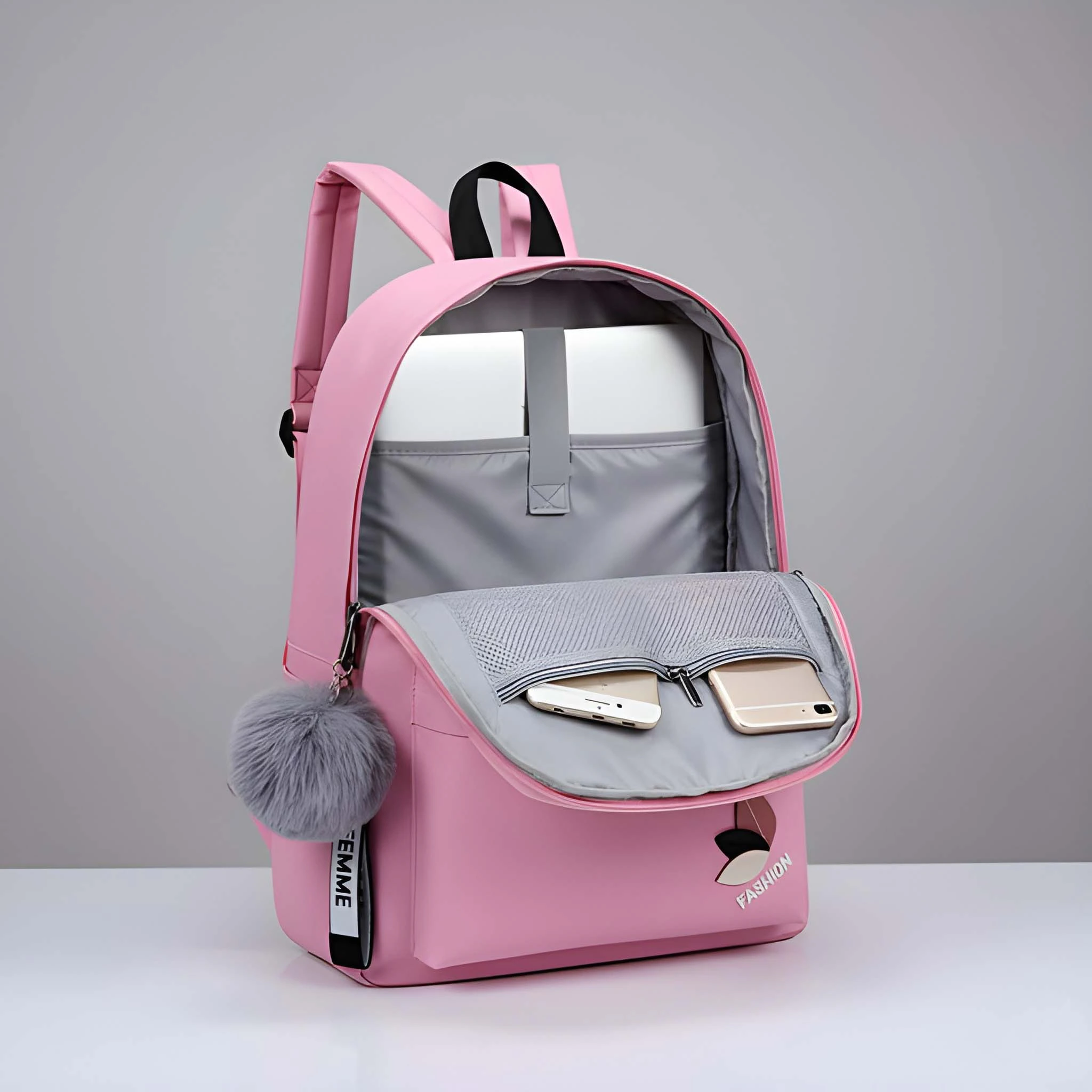 Latest Trendy Women’s Pink Backpack | Lightweight & Durable PU Leather School/College Bag|Adjustable image 10