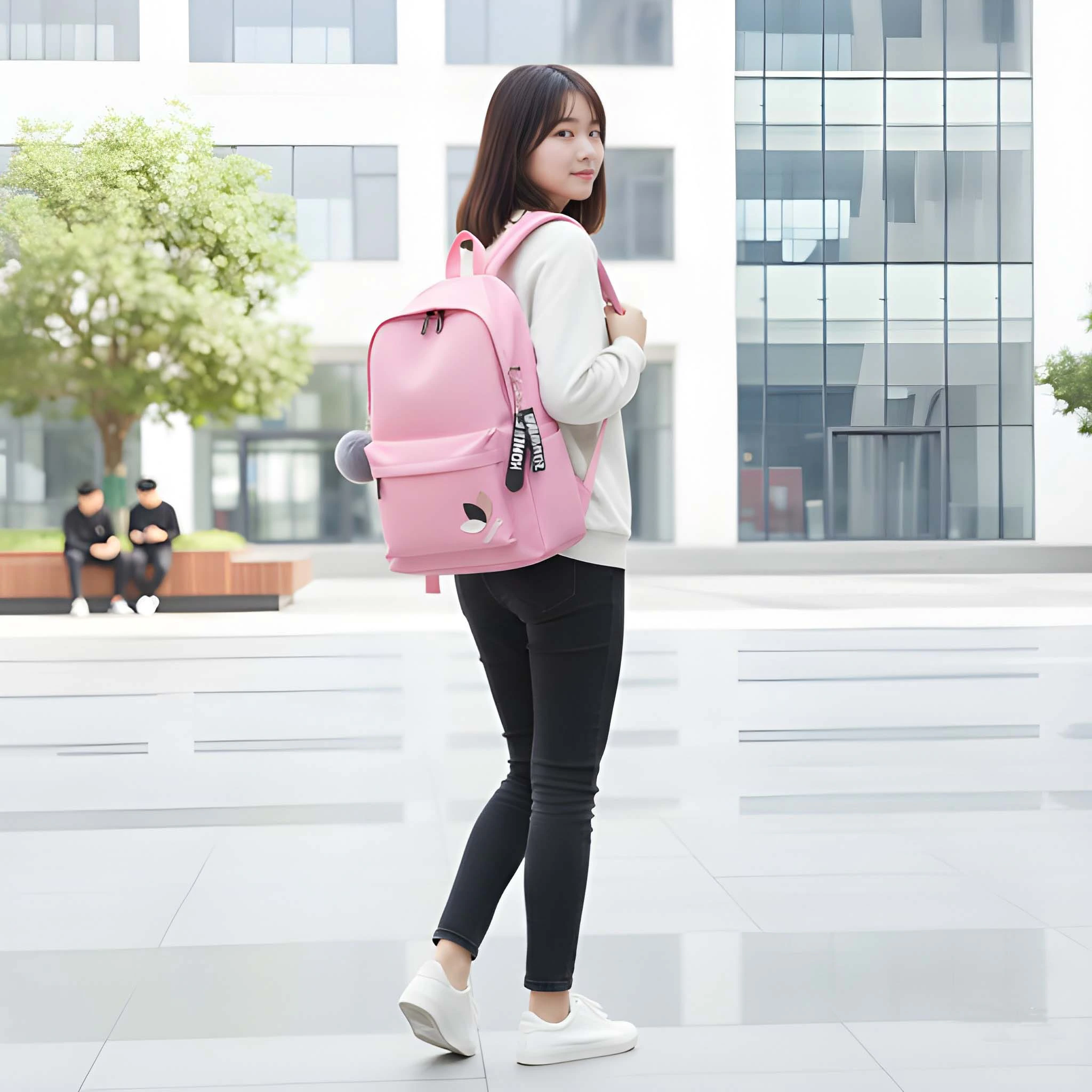 Latest Trendy Women’s Pink Backpack | Lightweight & Durable PU Leather School/College Bag|Adjustable image 8