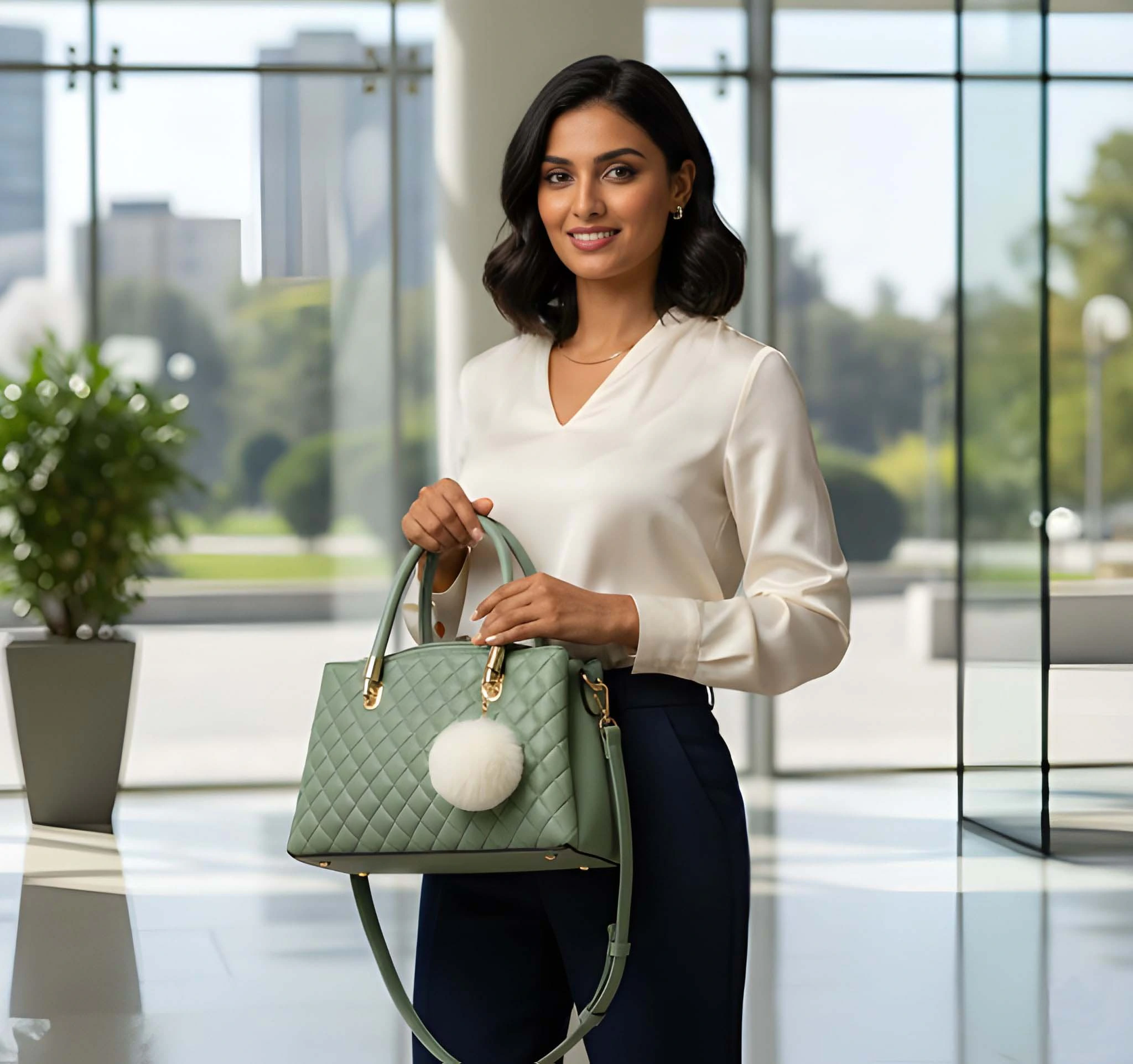 Stylish Ladies PU Leather Shoulder Handbag Premium Fashion Tote Bag with Spacious Multi-Compartment