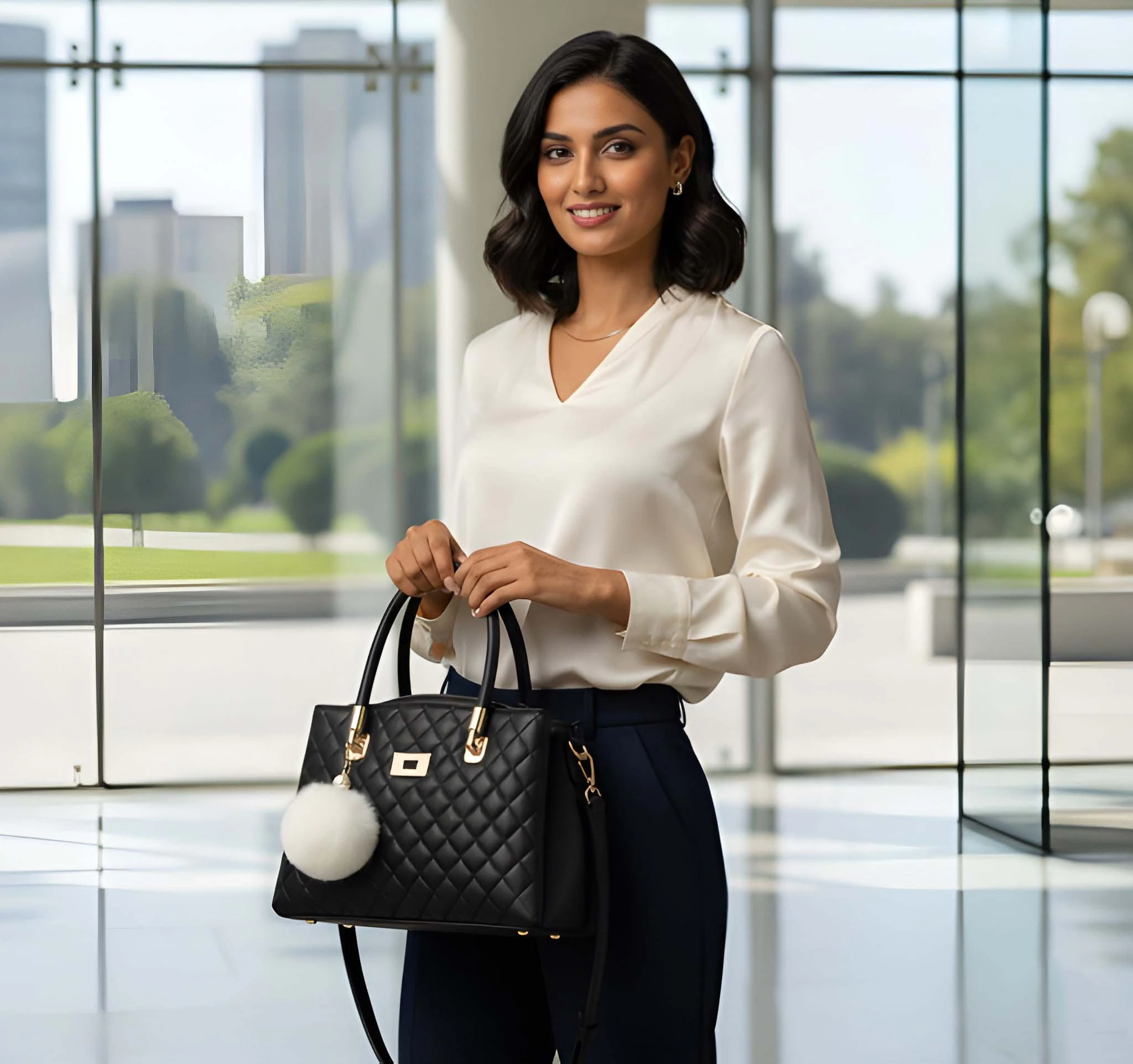 Stylish Ladies PU Leather Shoulder Handbag Premium Fashion Tote Bag with Spacious Multi-Compartment image 5