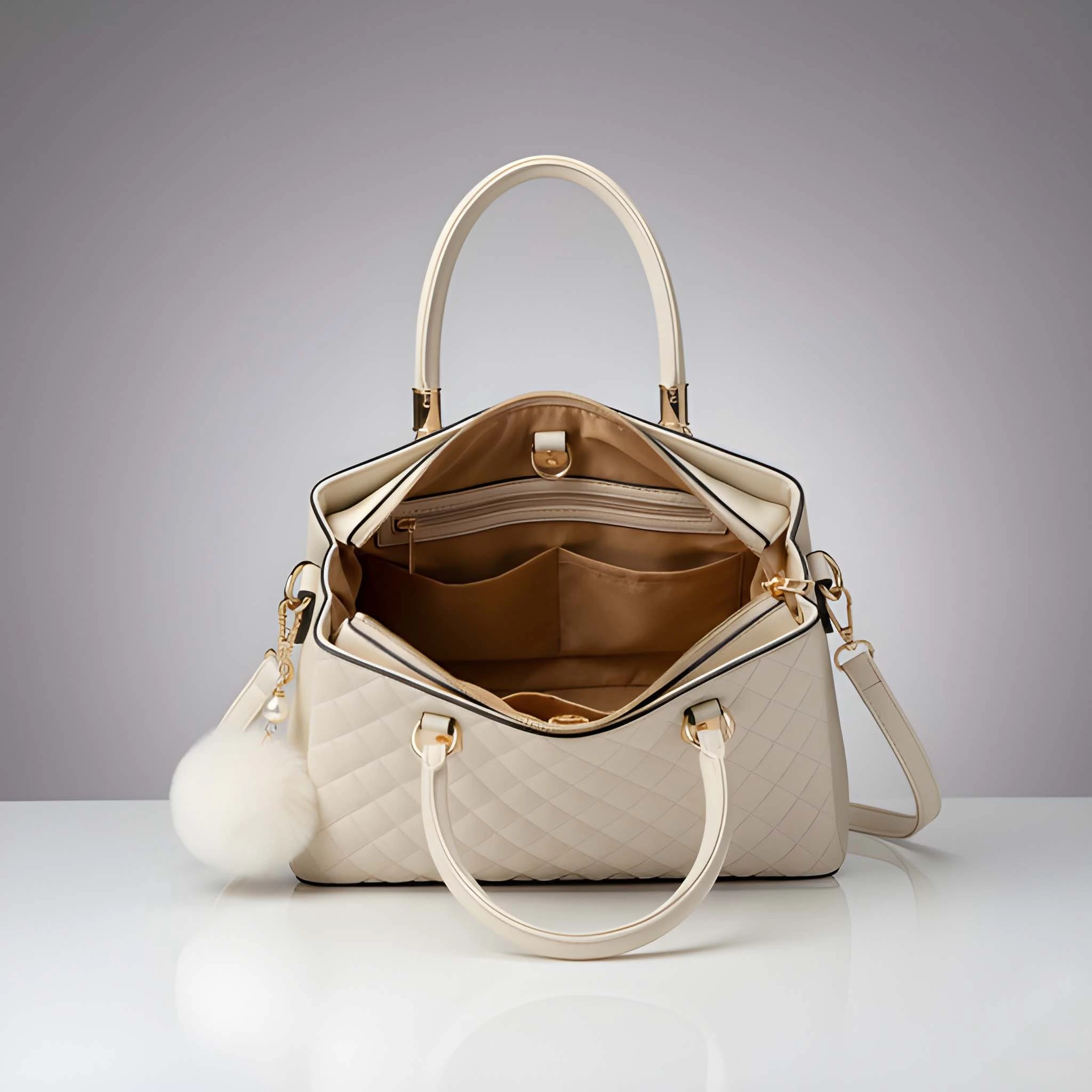 Stylish Ladies PU Leather Shoulder Handbag Premium Fashion Tote Bag with Spacious Multi-Compartment image 9