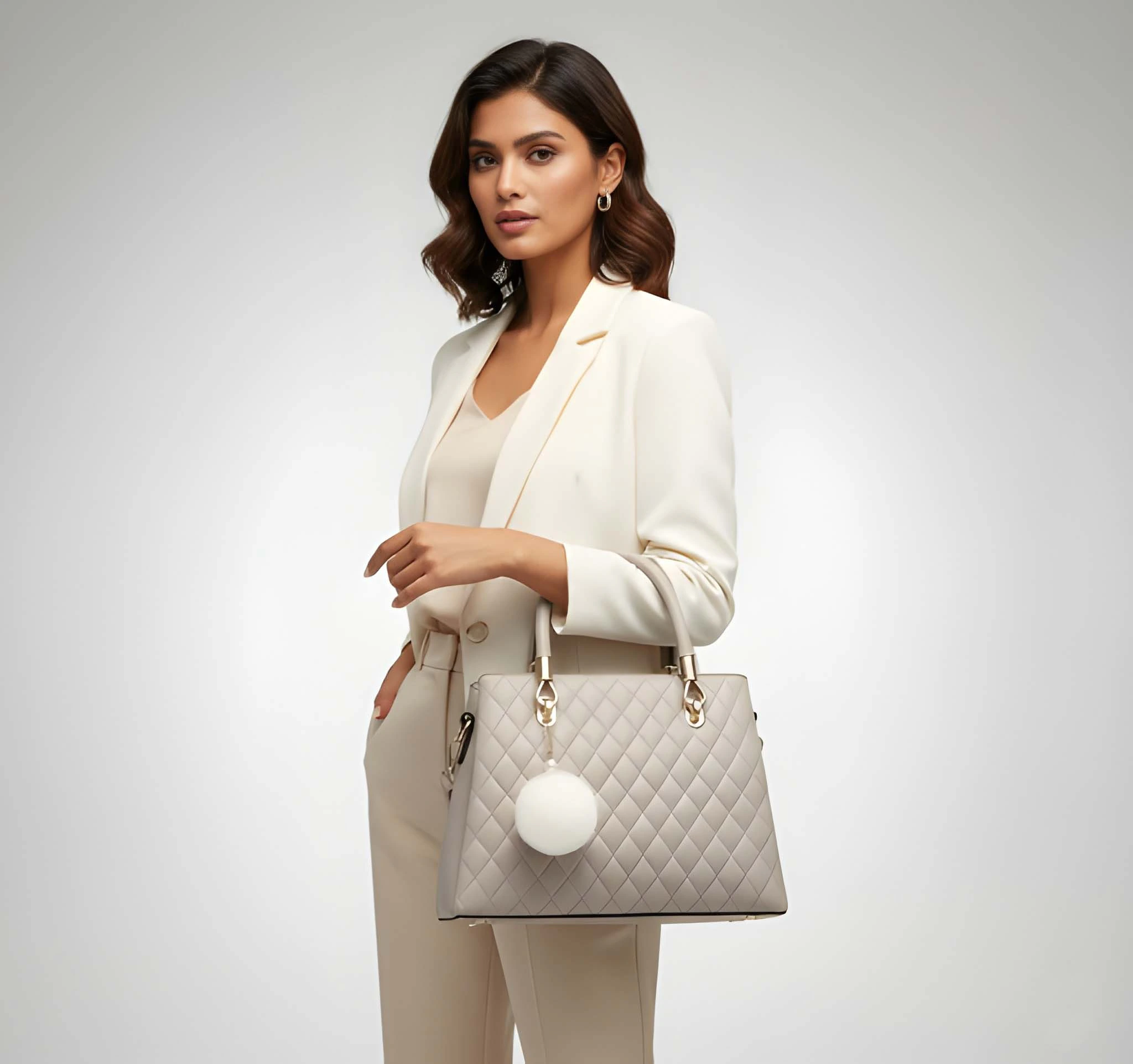 Stylish Ladies PU Leather Shoulder Handbag Premium Fashion Tote Bag with Spacious Multi-Compartment